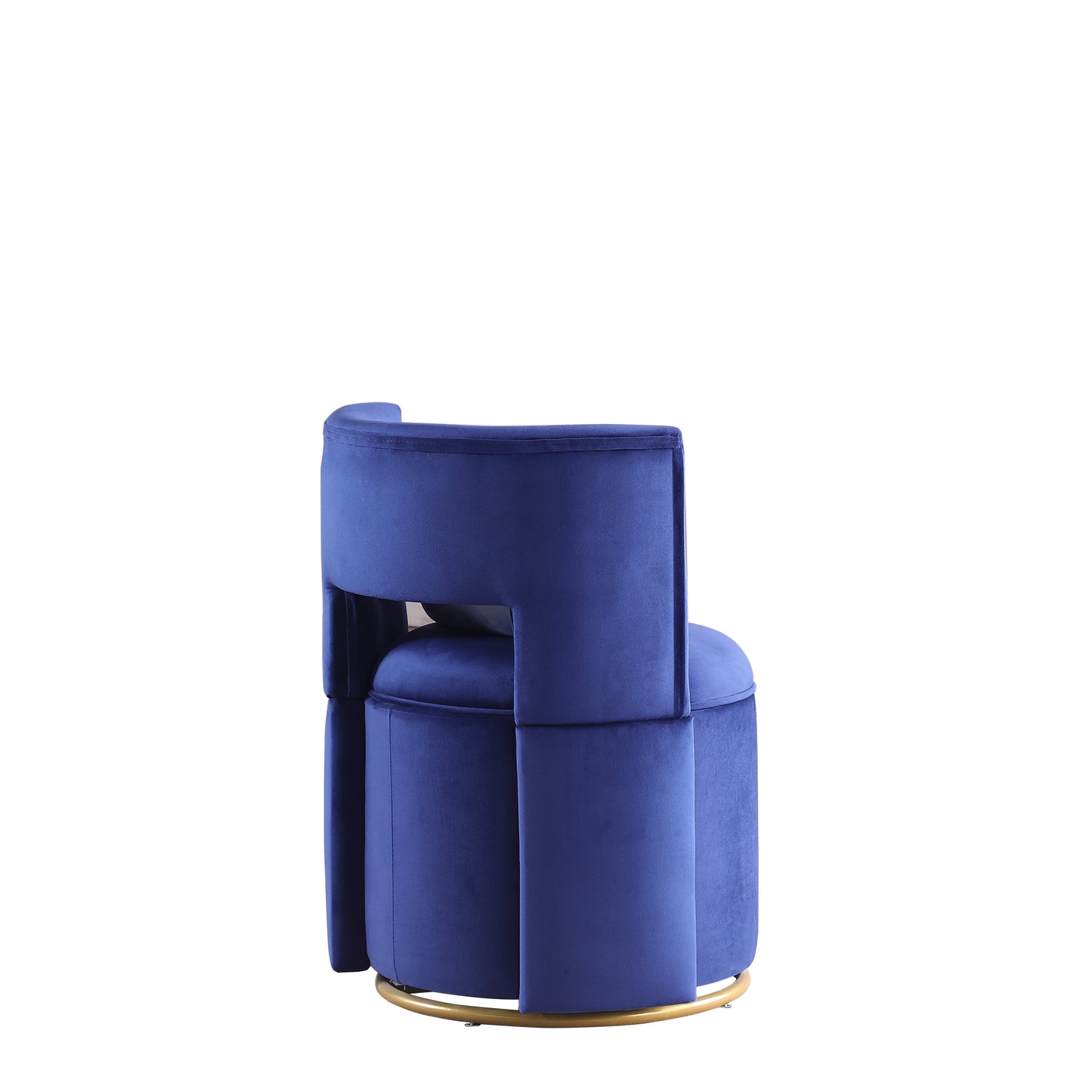 360 degree Swivel Accent Chair with Storage Velvet Curved Chair Gold Metal Base for Living Room Nursery Bedroom
