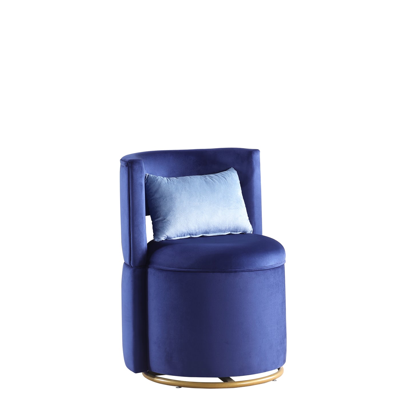 360 degree Swivel Accent Chair with Storage Velvet Curved Chair Gold Metal Base for Living Room Nursery Bedroom
