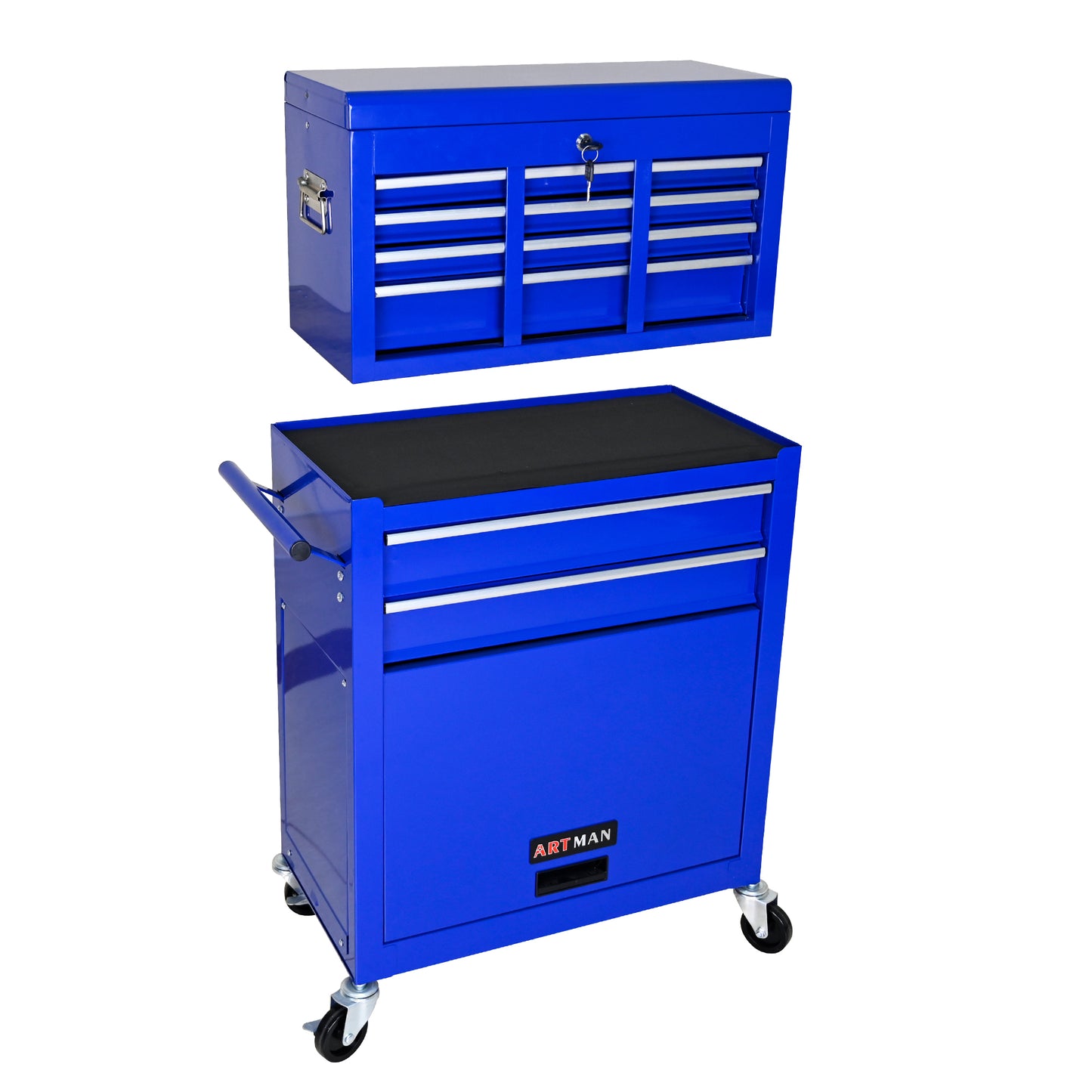 High Capacity Rolling Tool Chest with Wheels, 8-Drawer Storage Cabinet, Heavy-Duty Tool Organizer, Blue Tool Box on Wheels