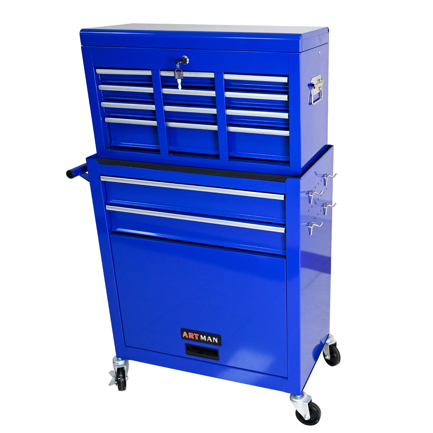 High Capacity Rolling Tool Chest with Wheels, 8-Drawer Storage Cabinet, Heavy-Duty Tool Organizer, Blue Tool Box on Wheels