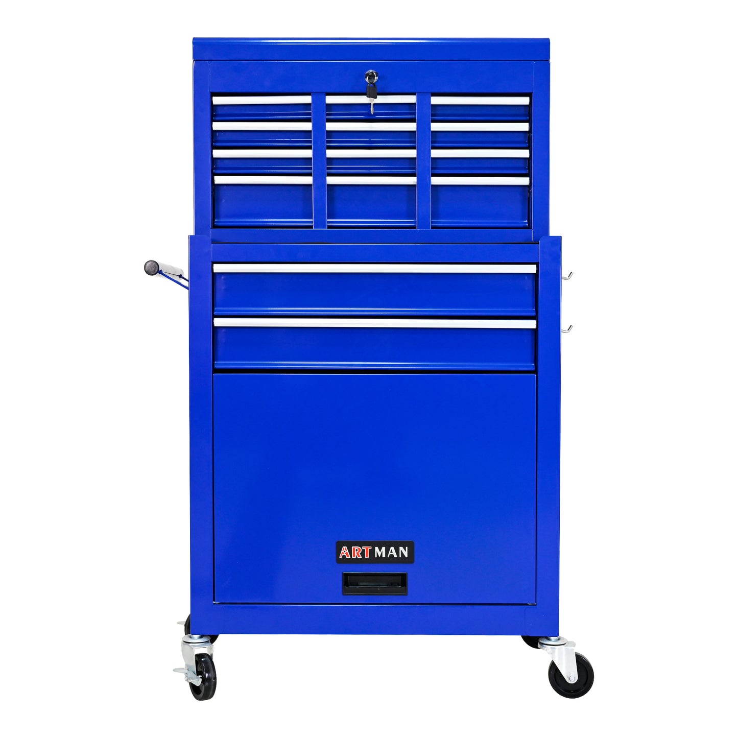 High Capacity Rolling Tool Chest with Wheels, 8-Drawer Storage Cabinet, Heavy-Duty Tool Organizer, Blue Tool Box on Wheels