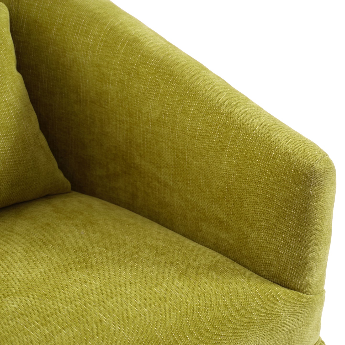 360-degree Swivel Accent Armchair Linen Blend FRUIT GREEN