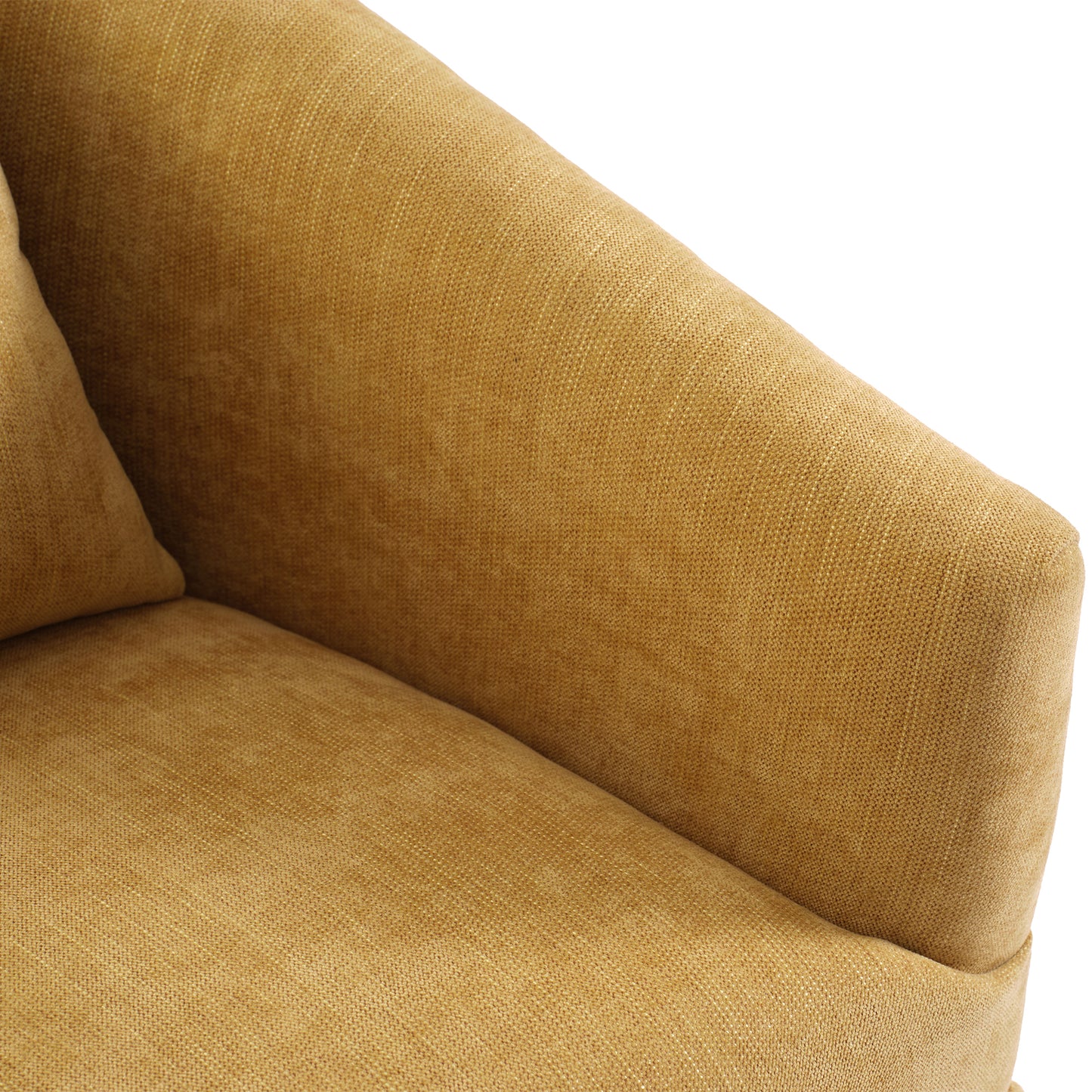 360-degree Swivel Accent Armchair Linen Blend MUSTED YELLOW