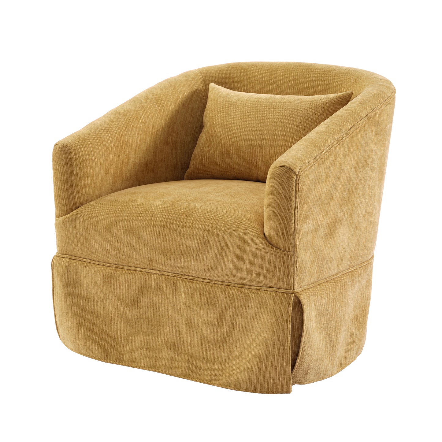 360-degree Swivel Accent Armchair Linen Blend MUSTED YELLOW
