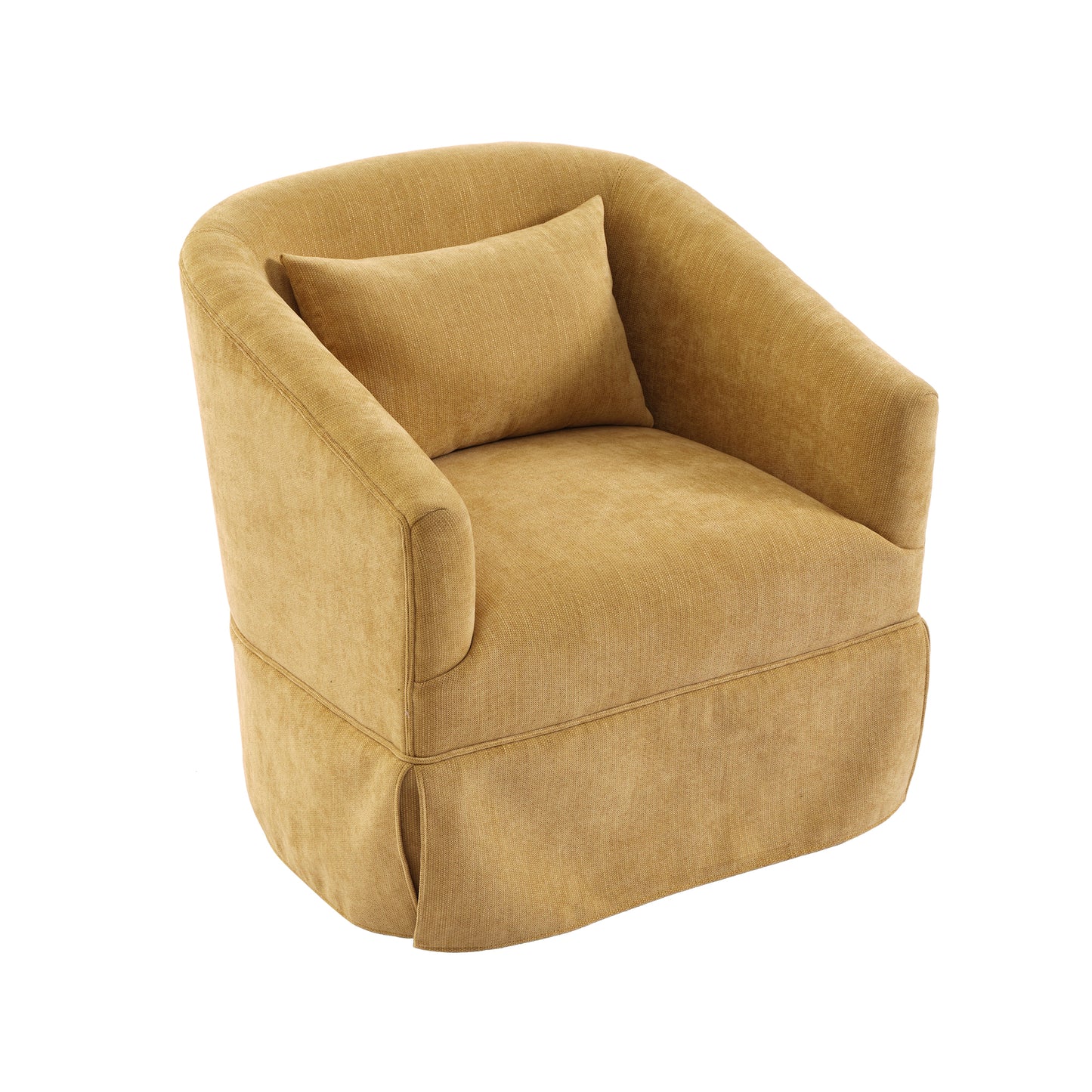 360-degree Swivel Accent Armchair Linen Blend MUSTED YELLOW