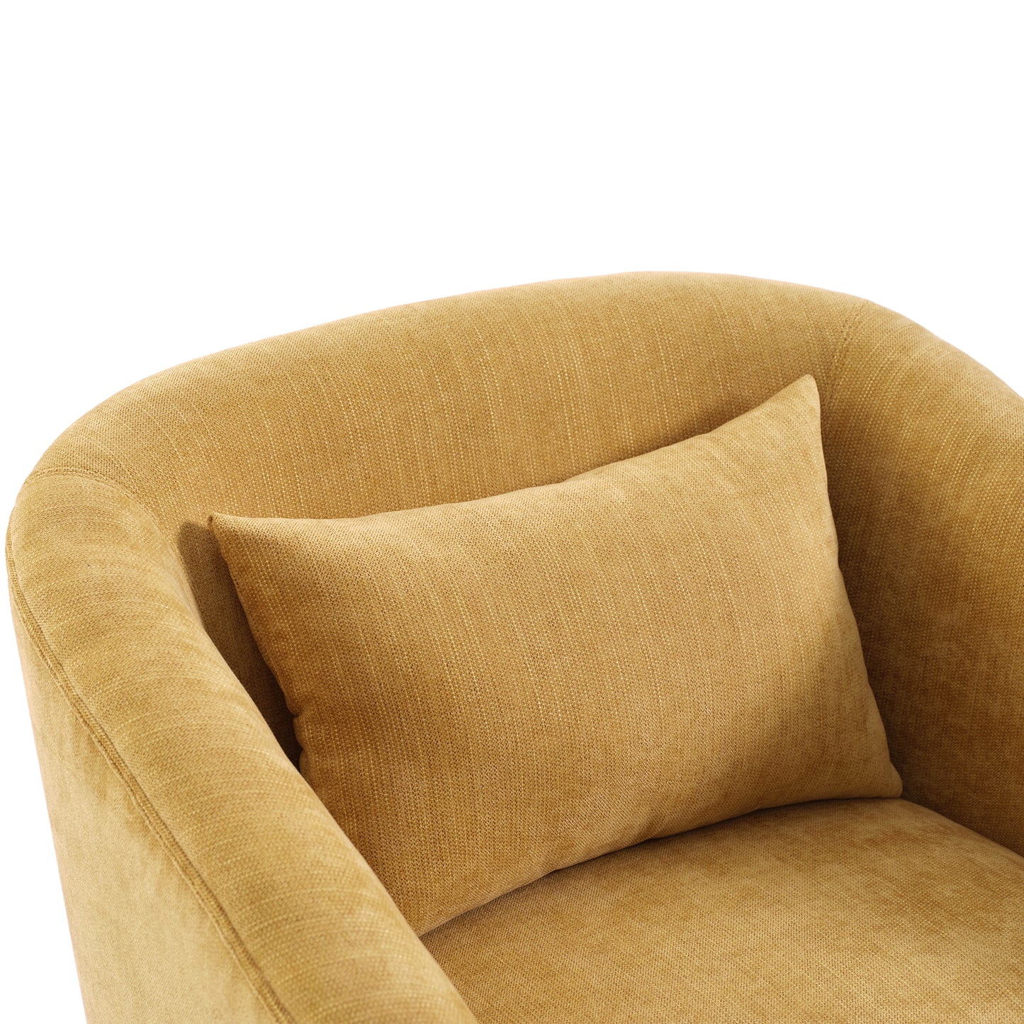 360-degree Swivel Accent Armchair Linen Blend MUSTED YELLOW
