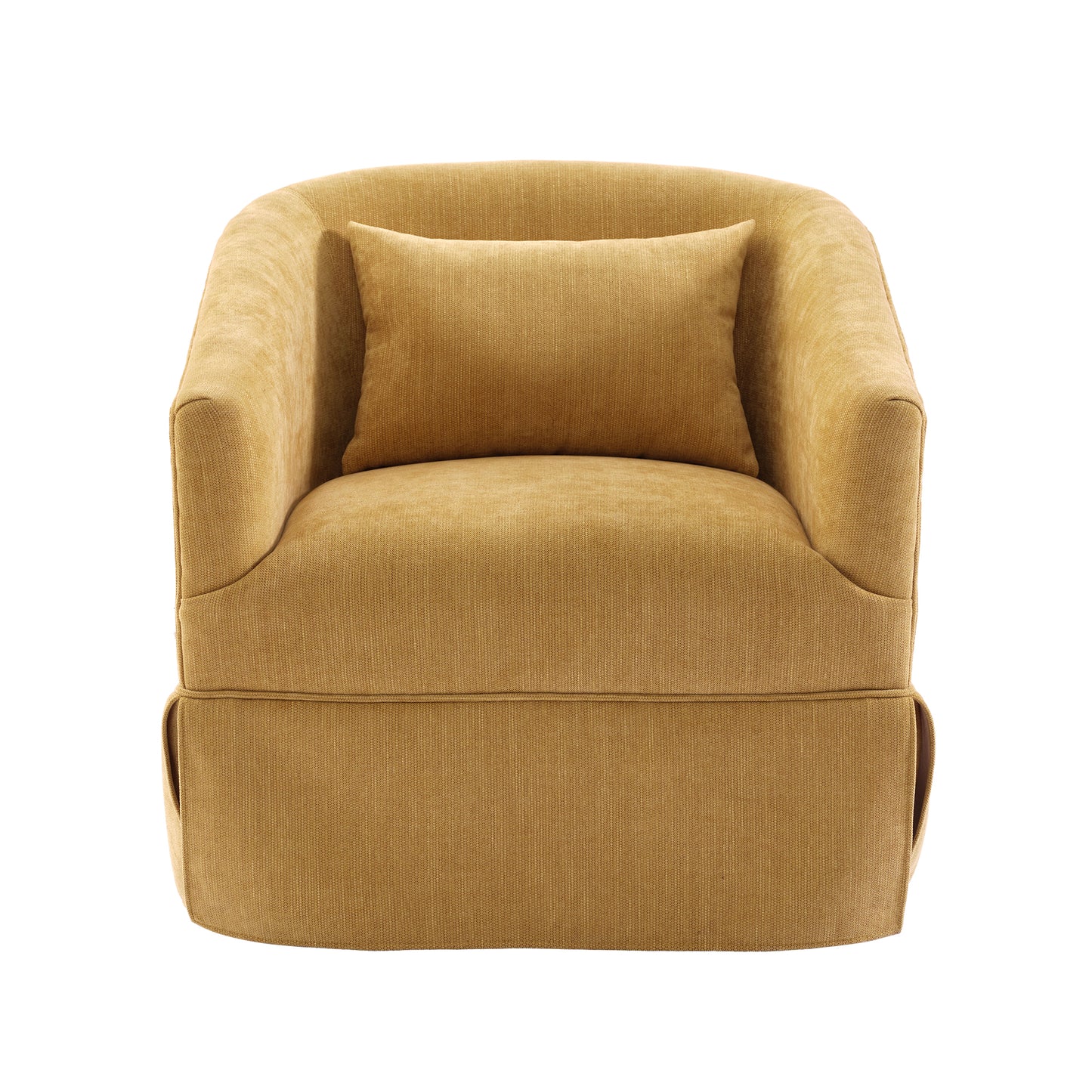 360-degree Swivel Accent Armchair Linen Blend MUSTED YELLOW