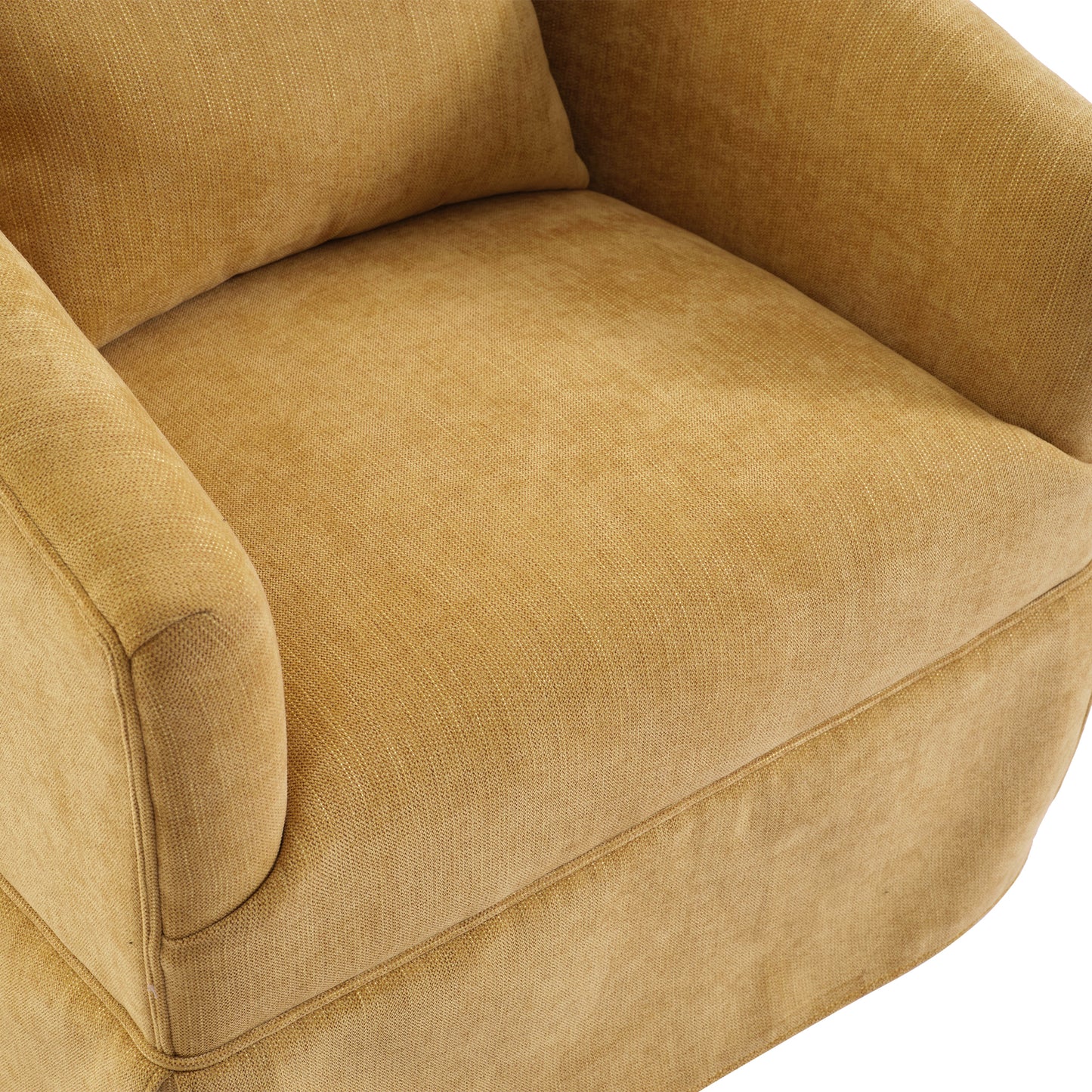360-degree Swivel Accent Armchair Linen Blend MUSTED YELLOW