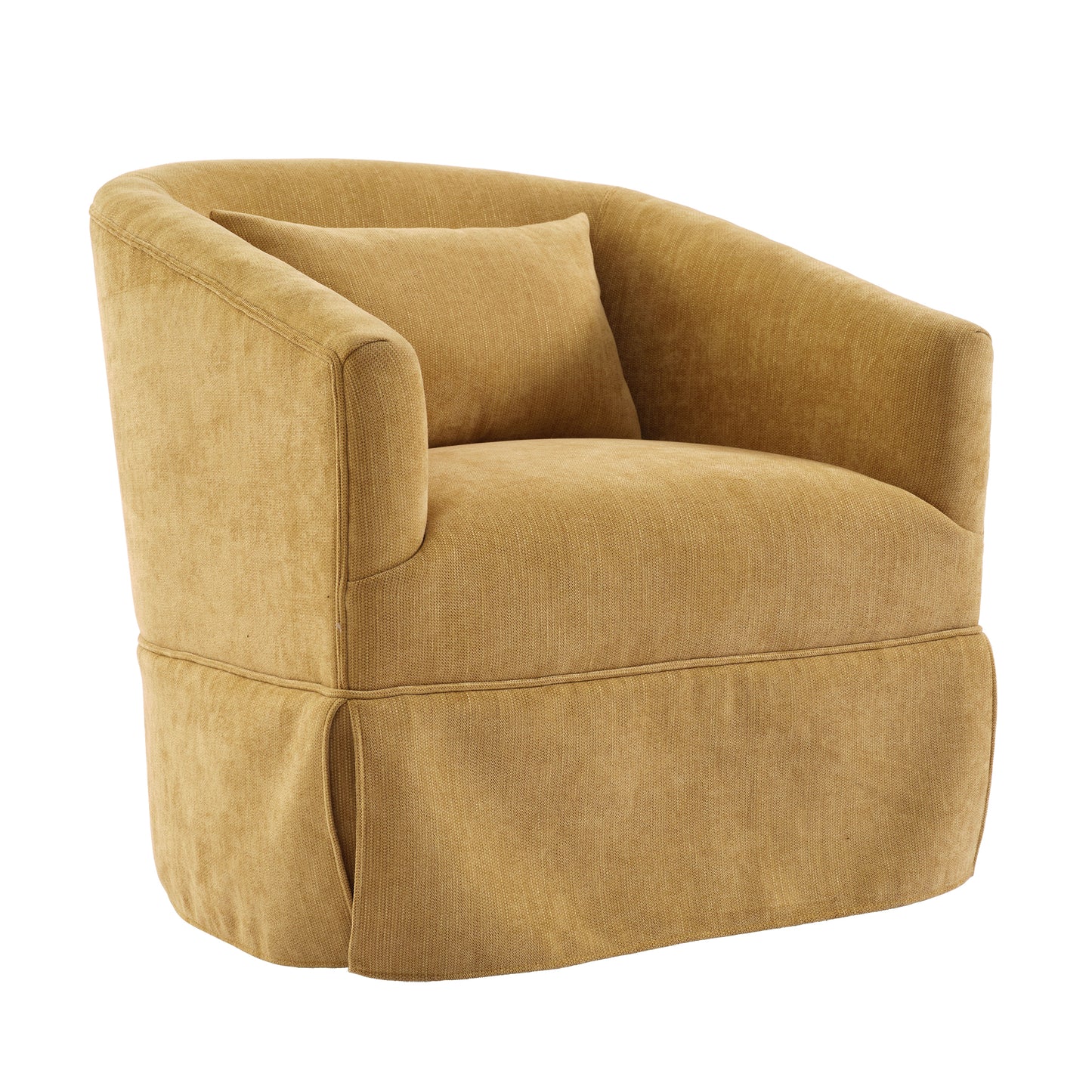 360-degree Swivel Accent Armchair Linen Blend MUSTED YELLOW
