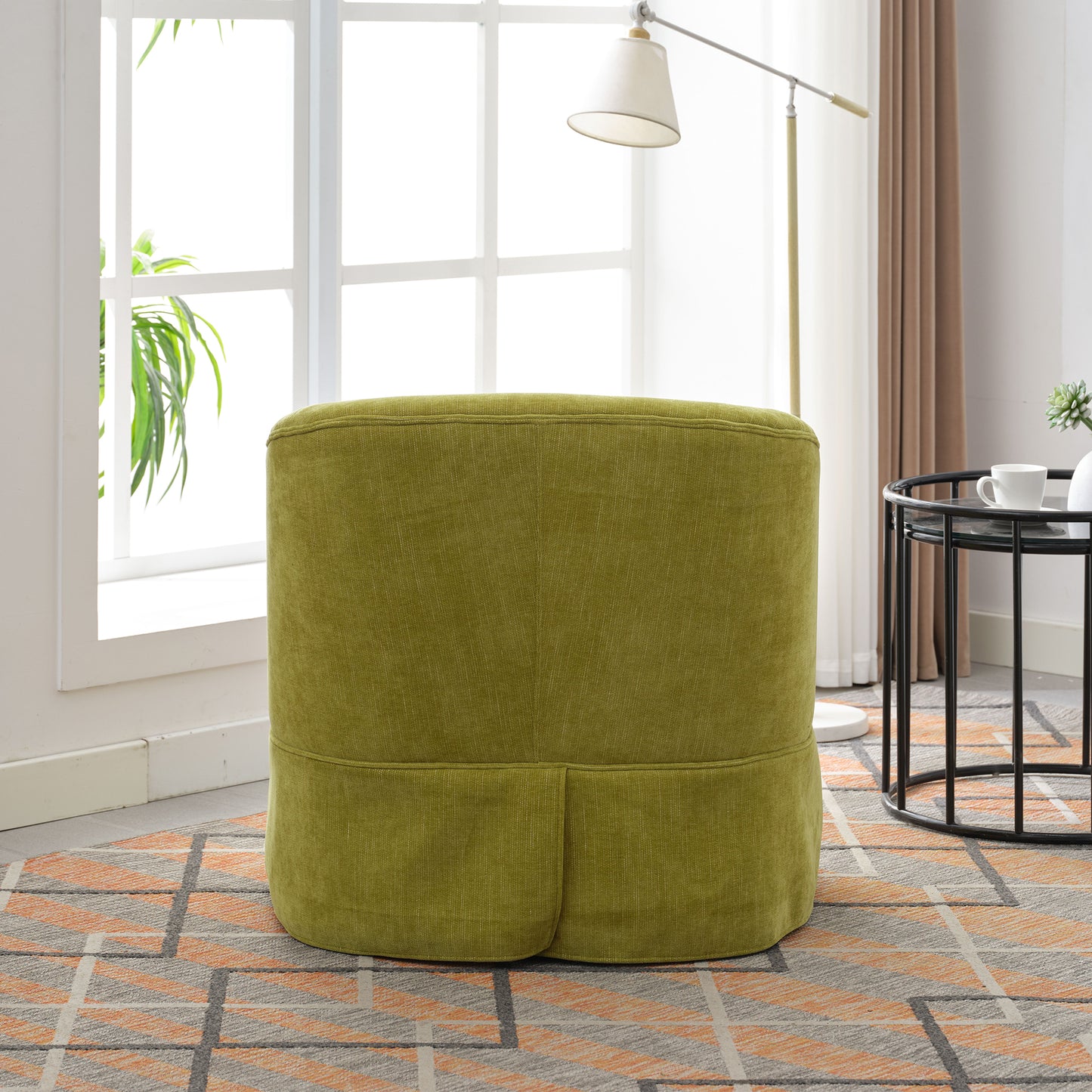 360-degree Swivel Accent Armchair Linen Blend FRUIT GREEN
