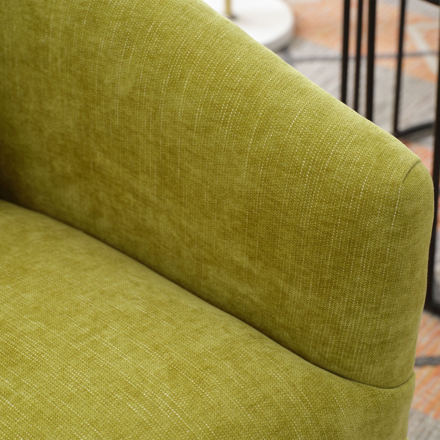 360-degree Swivel Accent Armchair Linen Blend FRUIT GREEN