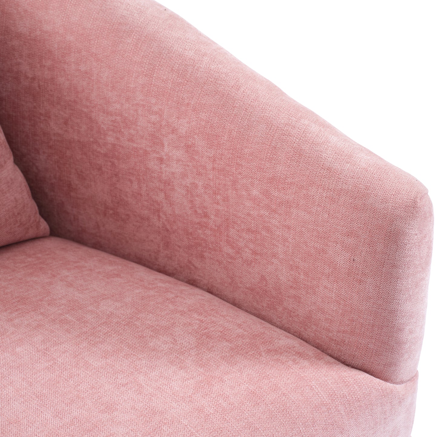 360-degree Swivel Accent Armchair Linen Blend PINK