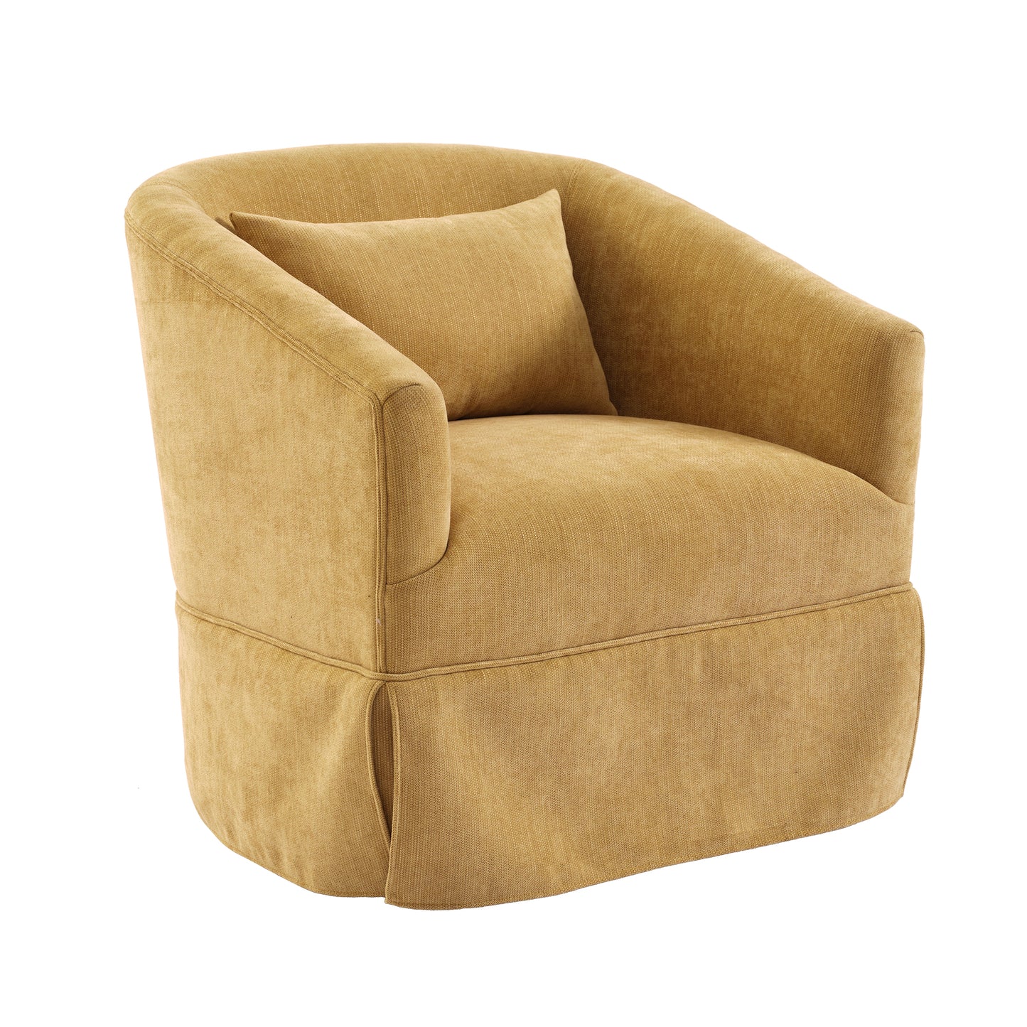 360-degree Swivel Accent Armchair Linen Blend MUSTED YELLOW