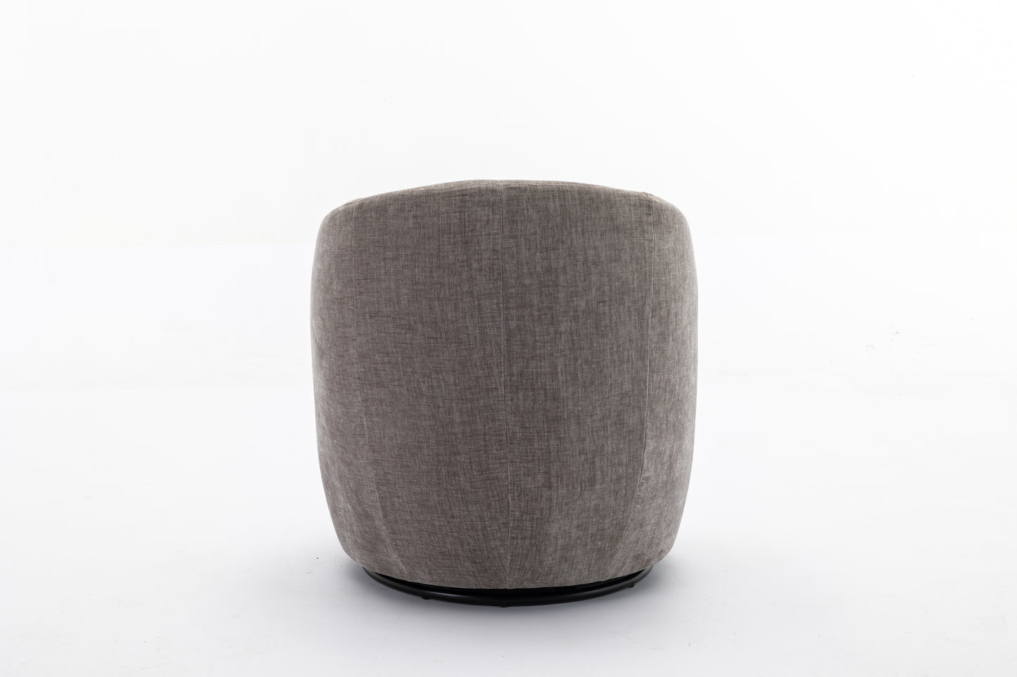 Chenille Fabric Swivel Accent Armchair Barrel Chair With Black Powder Coating Metal Ring,Gray