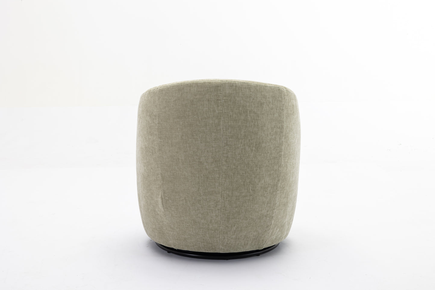 Chenille Fabric Swivel Accent Armchair Barrel Chair With Black Powder Coating Metal Ring,Light Green