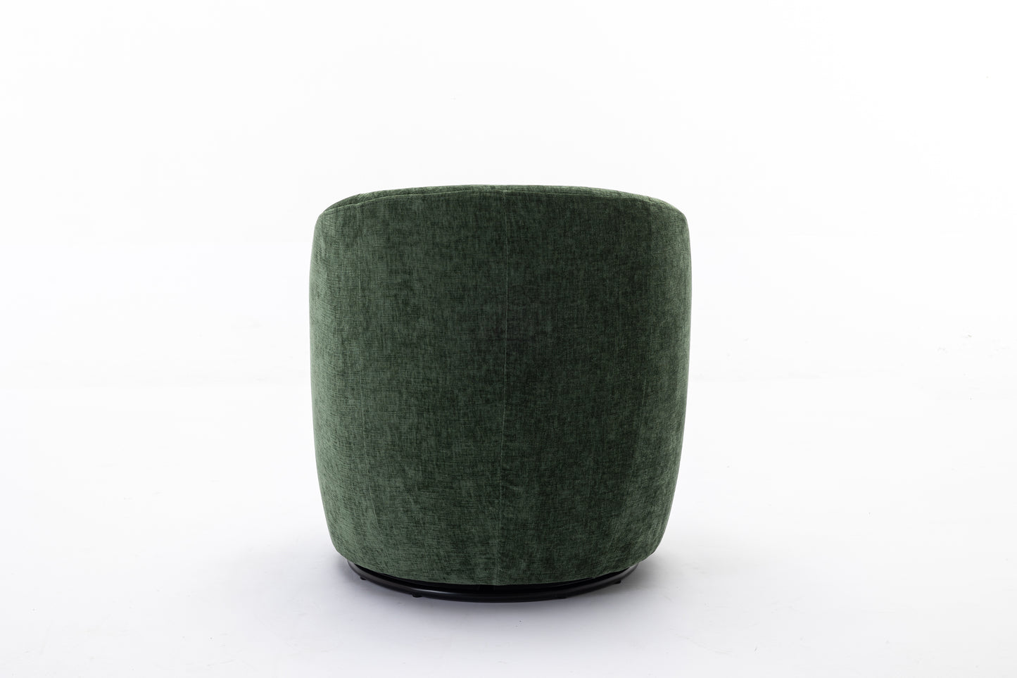 Chenille Fabric Swivel Accent Armchair Barrel Chair With Black Powder Coating Metal Ring,Green