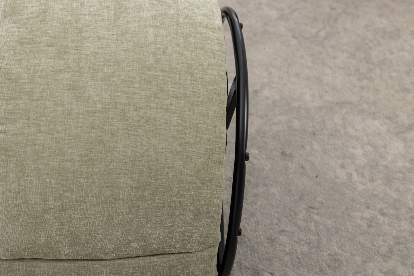 Chenille Fabric Swivel Accent Armchair Barrel Chair With Black Powder Coating Metal Ring,Light Green