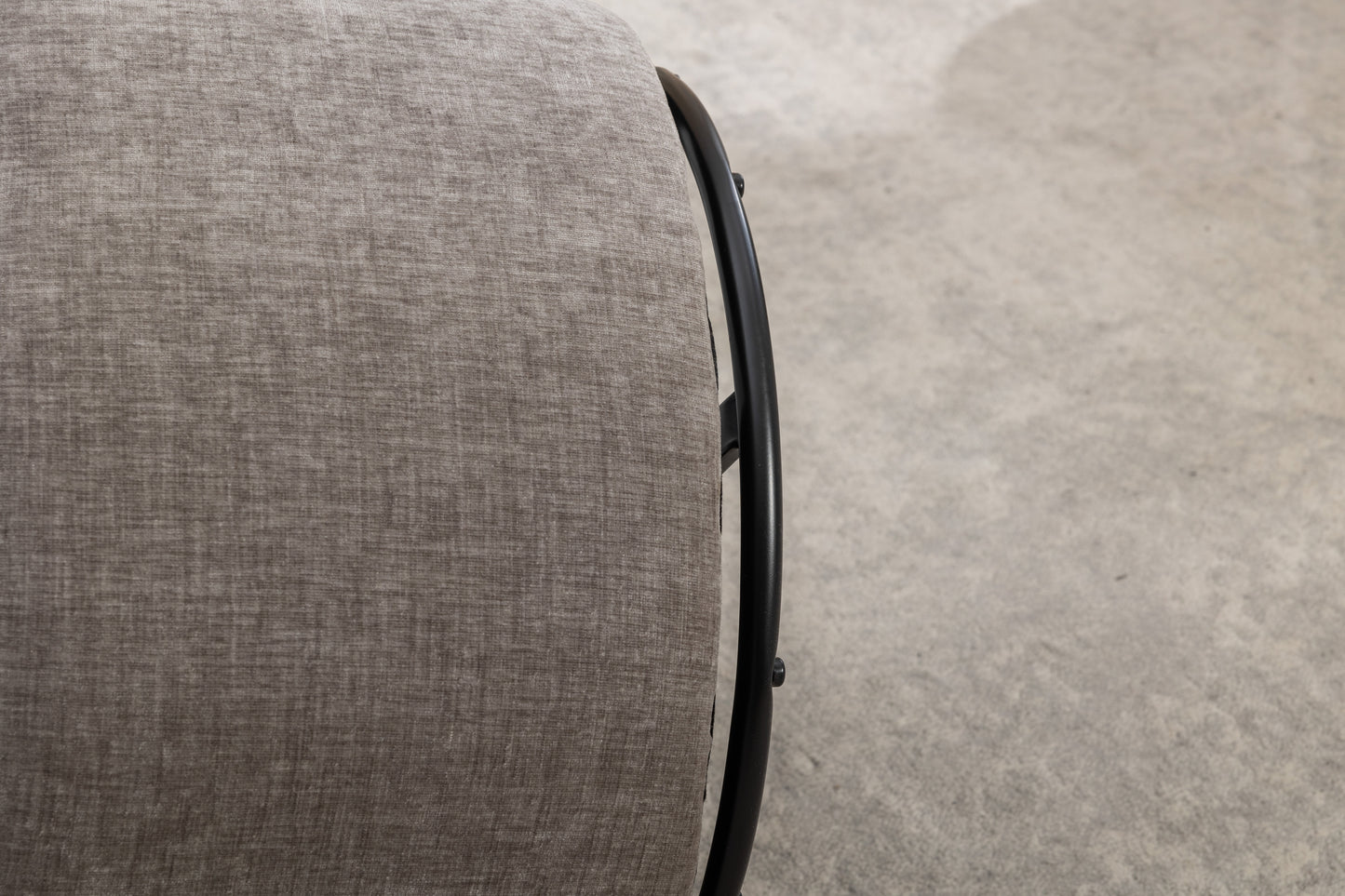 Chenille Fabric Swivel Accent Armchair Barrel Chair With Black Powder Coating Metal Ring,Gray