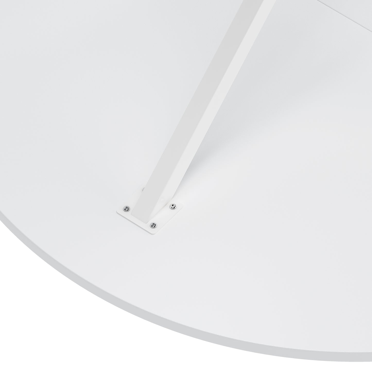 47.24'' Modern Cross Leg Round Dining Table, White Top Occasional Table, Two Piece Removable Top, Matte Finish Iron Legs