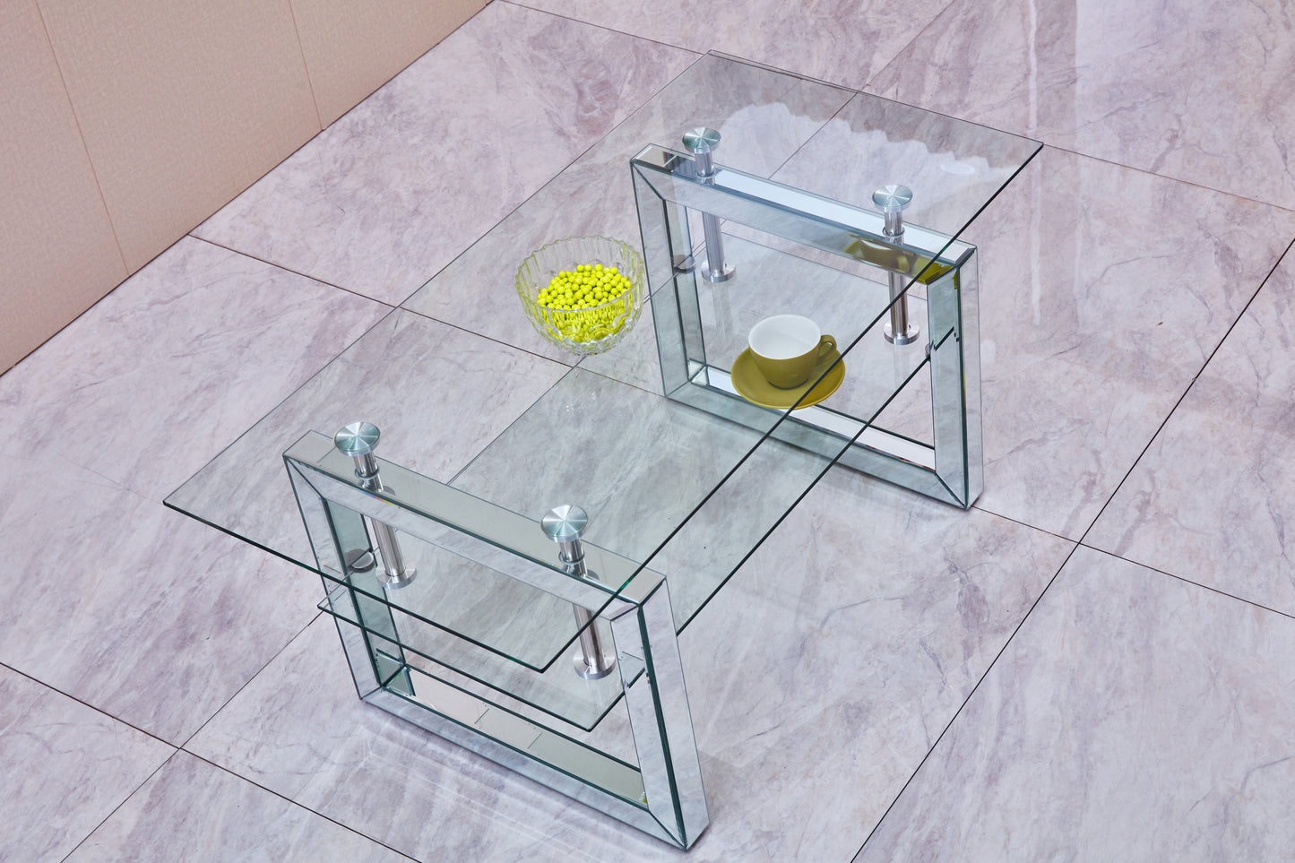 Transparent Tempered Glass Coffee Table 39.4 Inch Modern Design Living Room Furniture Stylish and Durable