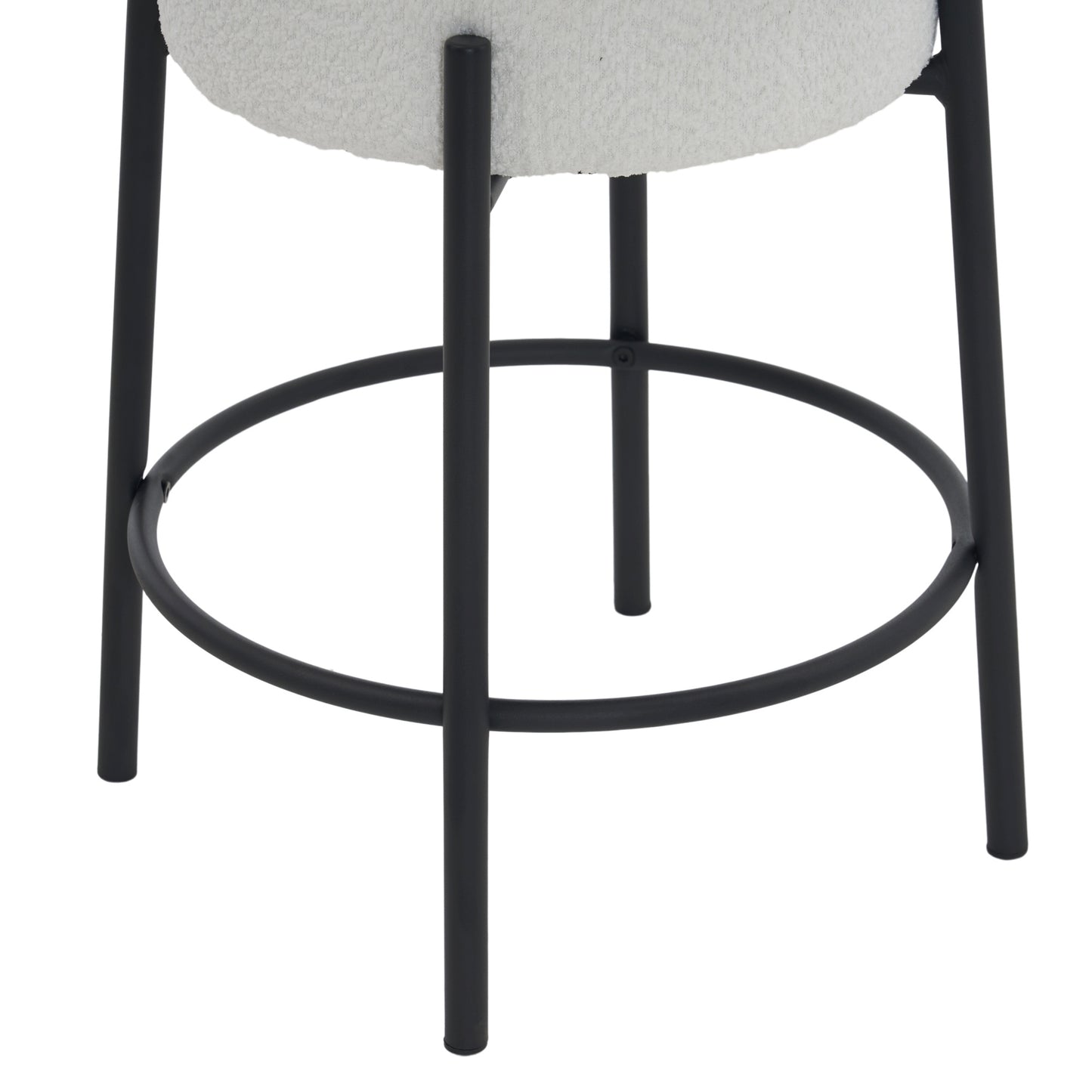 Set of 2 24 Inch Tall Round Upholstered Bar Stools for Kitchen and Coffee Shops Contemporary Design