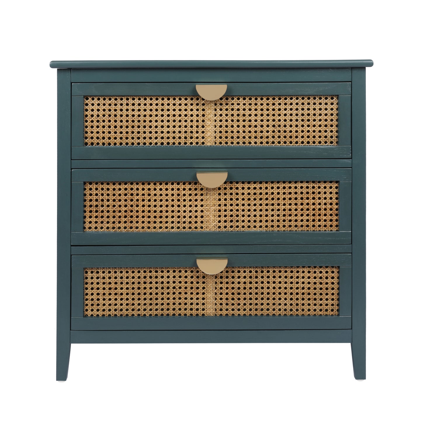 3 Drawer Cabinet with Natural Rattan Design, Stylish Storage Solution for Bedroom, Living Room, and Study Furniture