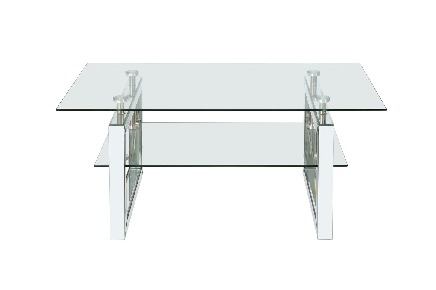 Transparent Tempered Glass Coffee Table 39.4 Inch Modern Design Living Room Furniture Stylish and Durable