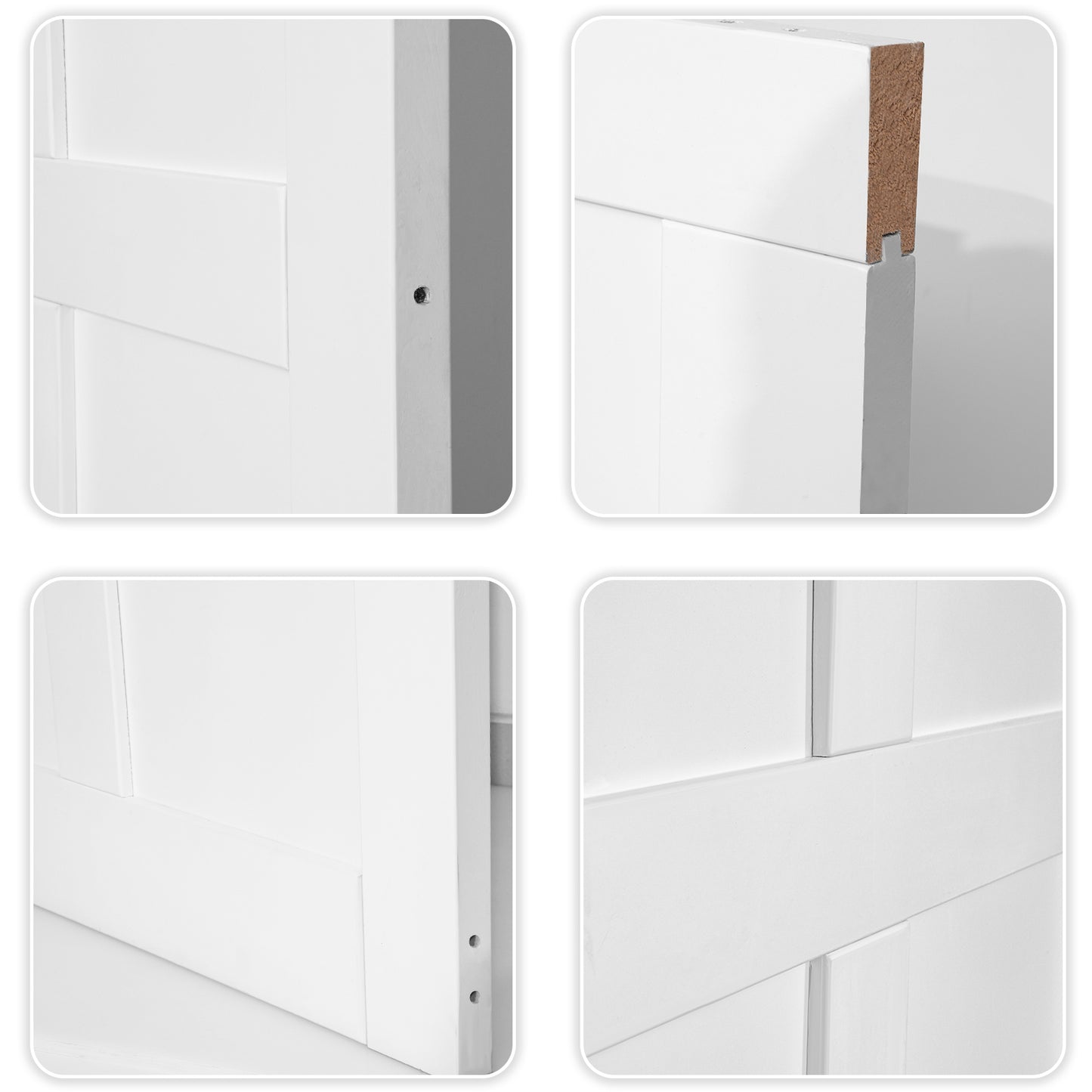 36x84 T Style Real Primed Door Slab Modern Interior Barn Door Waterproof Anti-Deformation Pre-Drilled DIY Panel Door