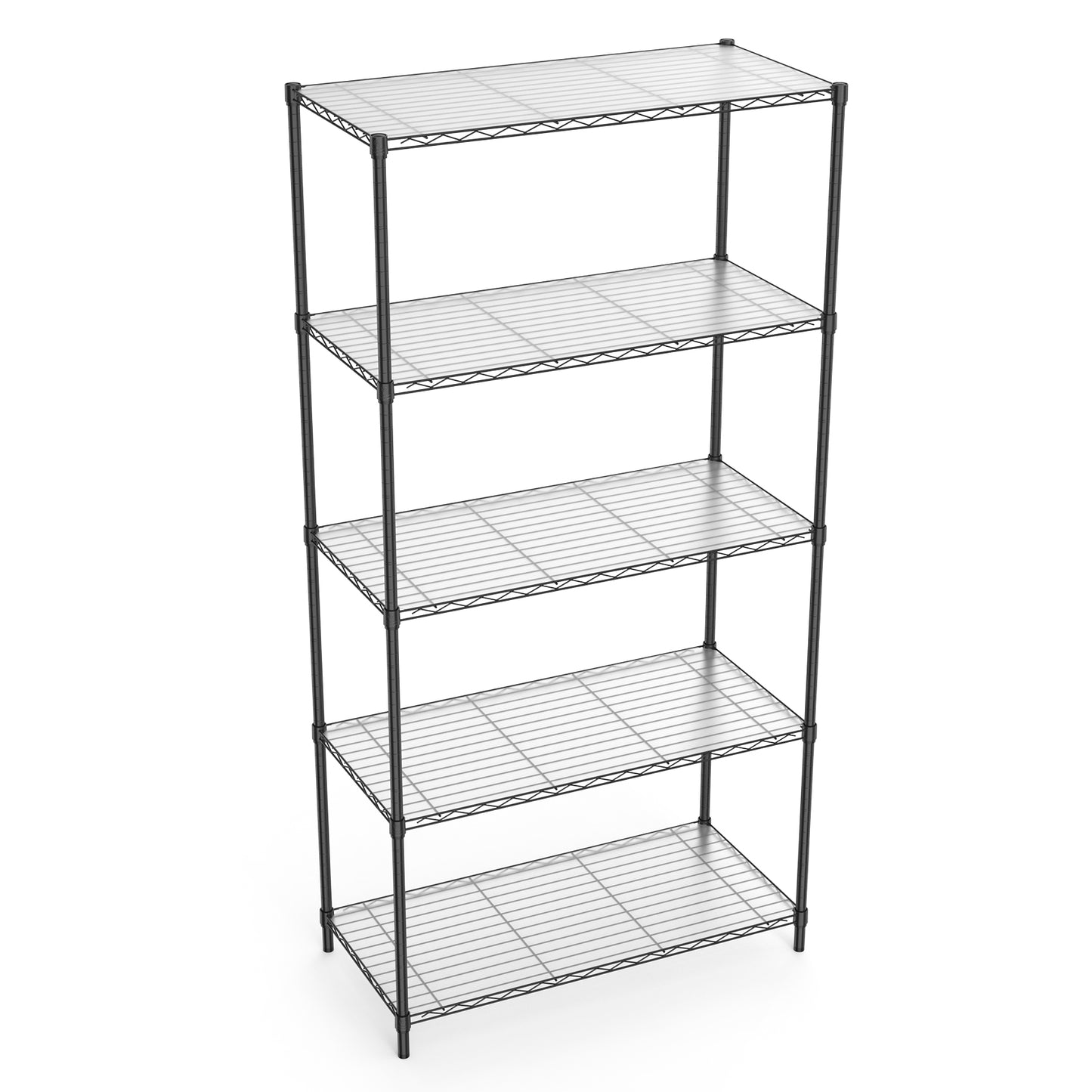 5 Tier Heavy Duty Wire Shelving Unit 72 Inch Height Adjustable Storage Rack for Kitchen Garage Office Organization