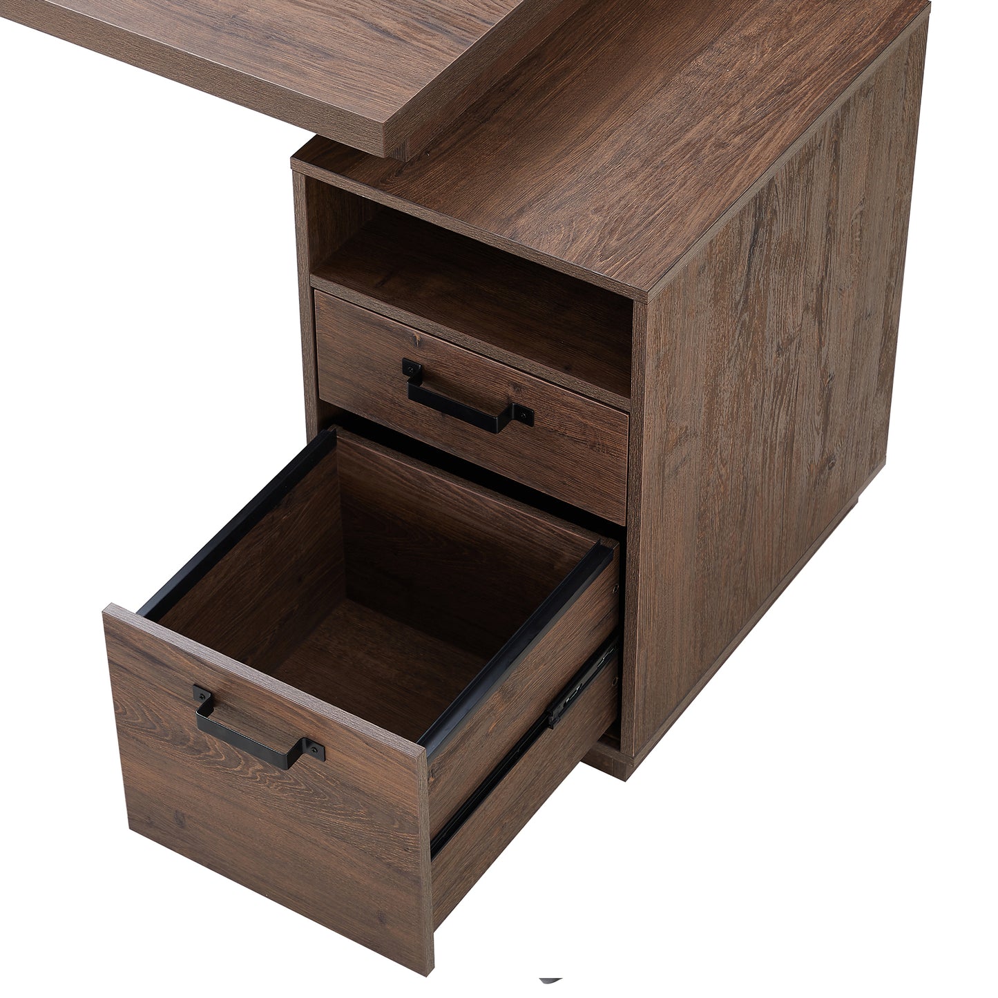Home Office Computer Desk with Drawers and Hanging File Storage 65 Inch Writing Study Table for Workspace Organization