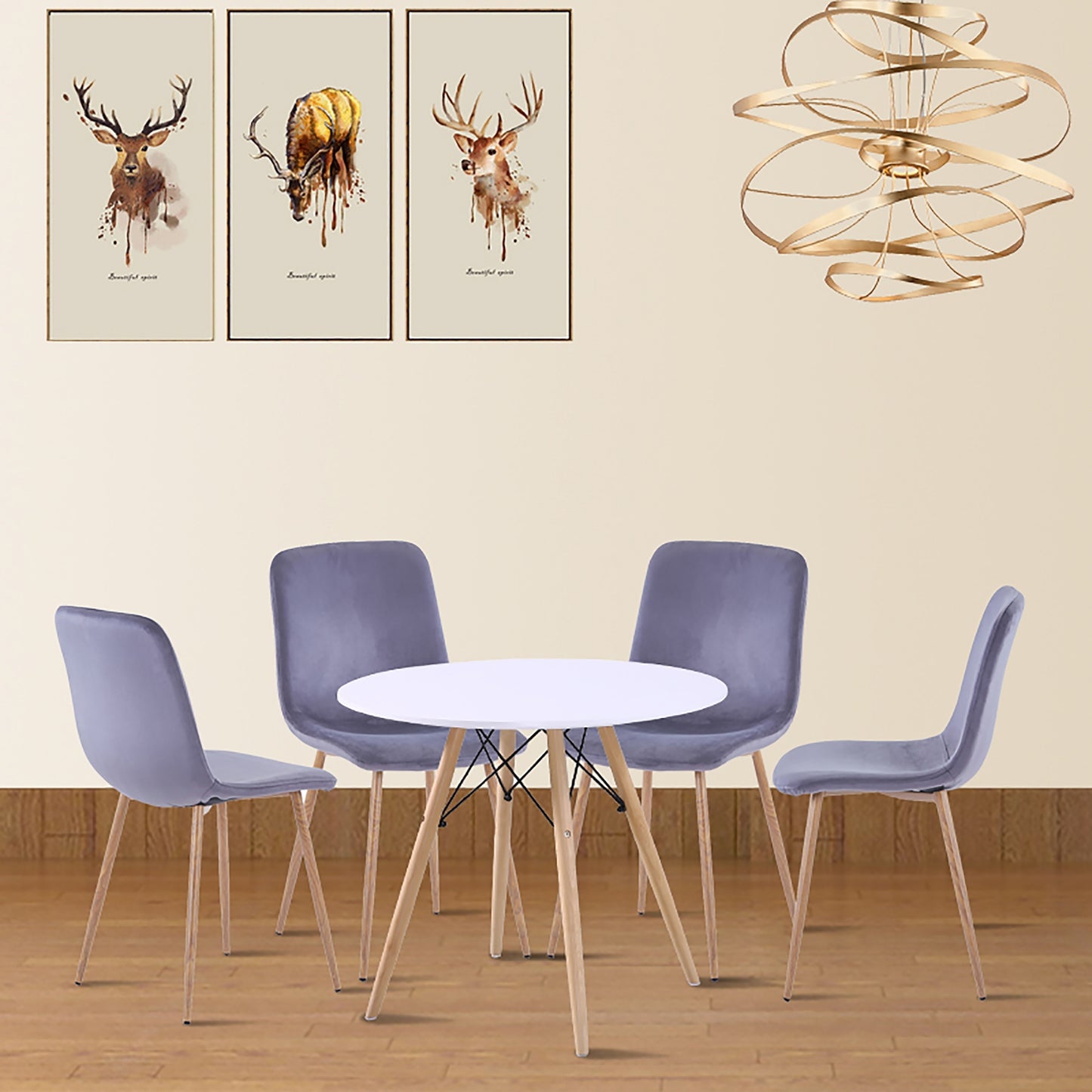 Dining Chair 4PCS(GRAY),Modern style,New technology.Suitable for restaurants, cafes, taverns, offices, living rooms, reception rooms.