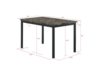 Faux Marble Top Metal Frame Dinette Table for Dining Room Kitchen Modern Design