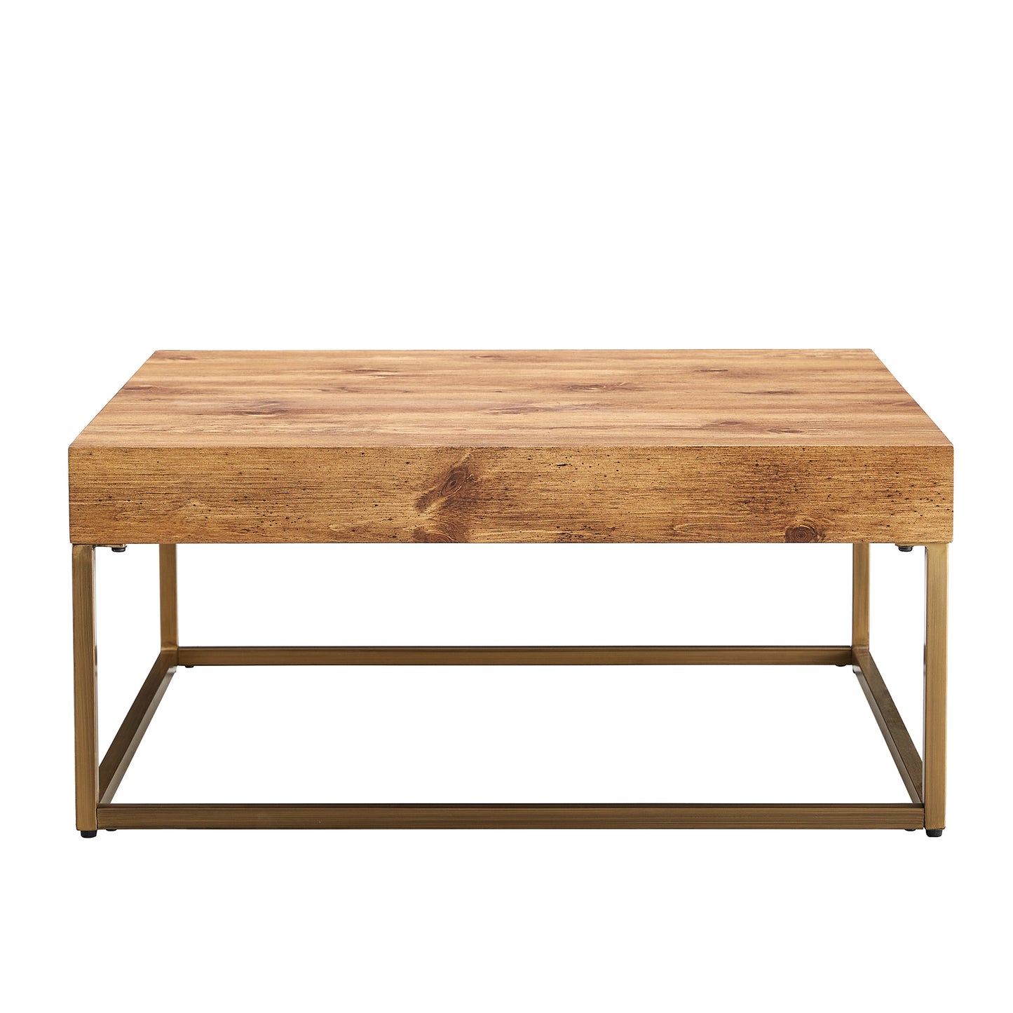Modern Rectangular Coffee Table Dining Table MDF Top Metal Legs 31.5 Inch Suitable for Restaurants Living Rooms