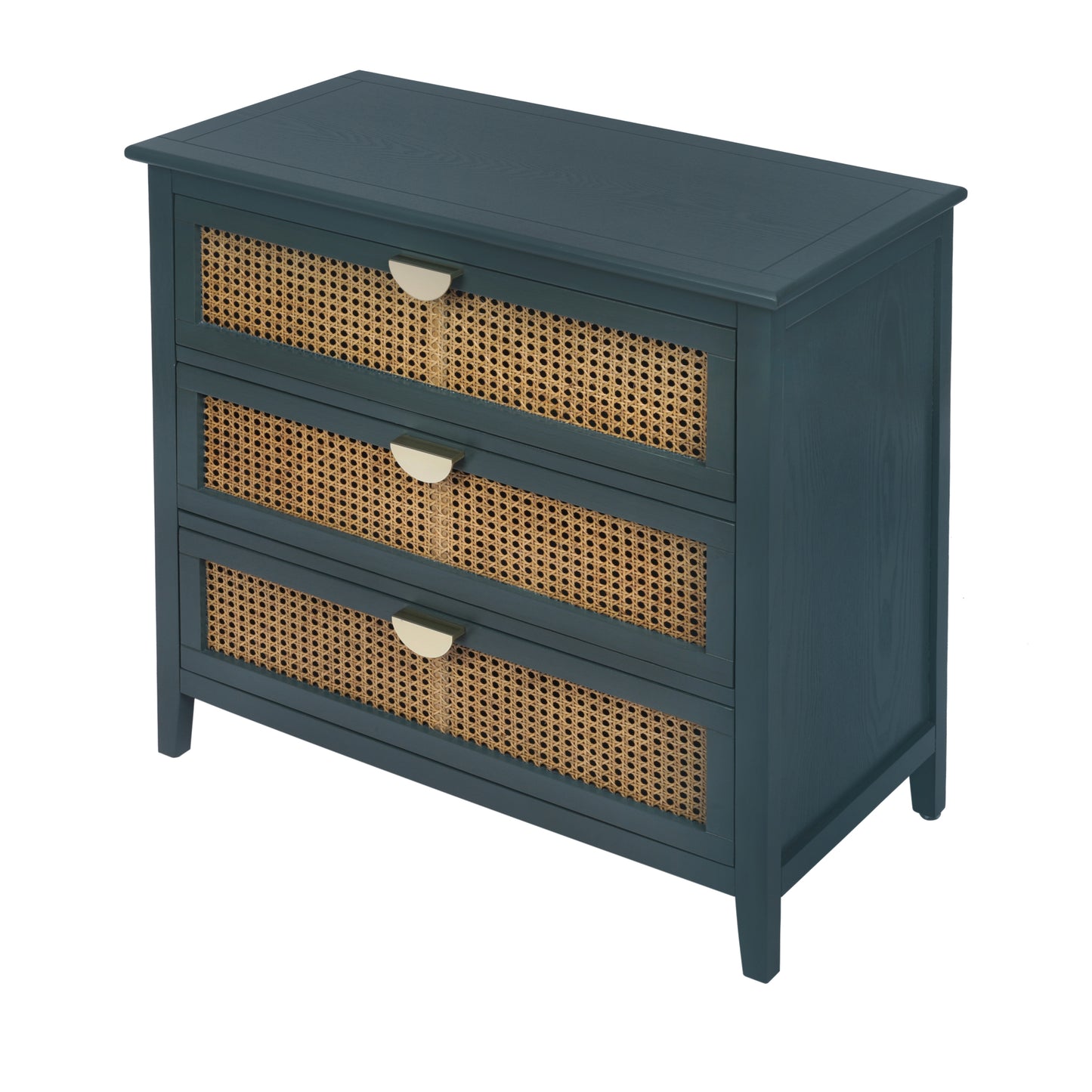 3 Drawer Cabinet with Natural Rattan Design, Stylish Storage Solution for Bedroom, Living Room, and Study Furniture