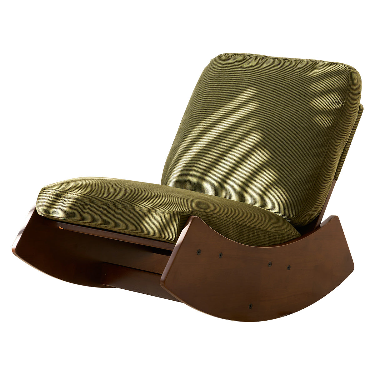 Elegant Upholstered Glider Rocking Chair with Solid Wood Frame for Living Room Nursery and Bedroom Relaxation