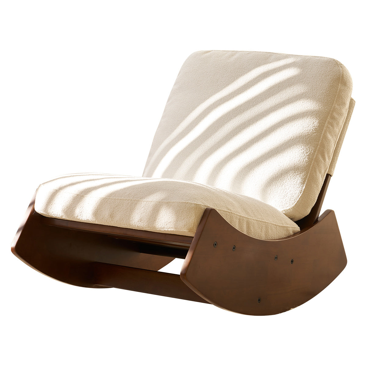 Elegant Upholstered Glider Rocking Chair with Solid Wood Frame for Living Room Nursery and Bedroom Relaxation