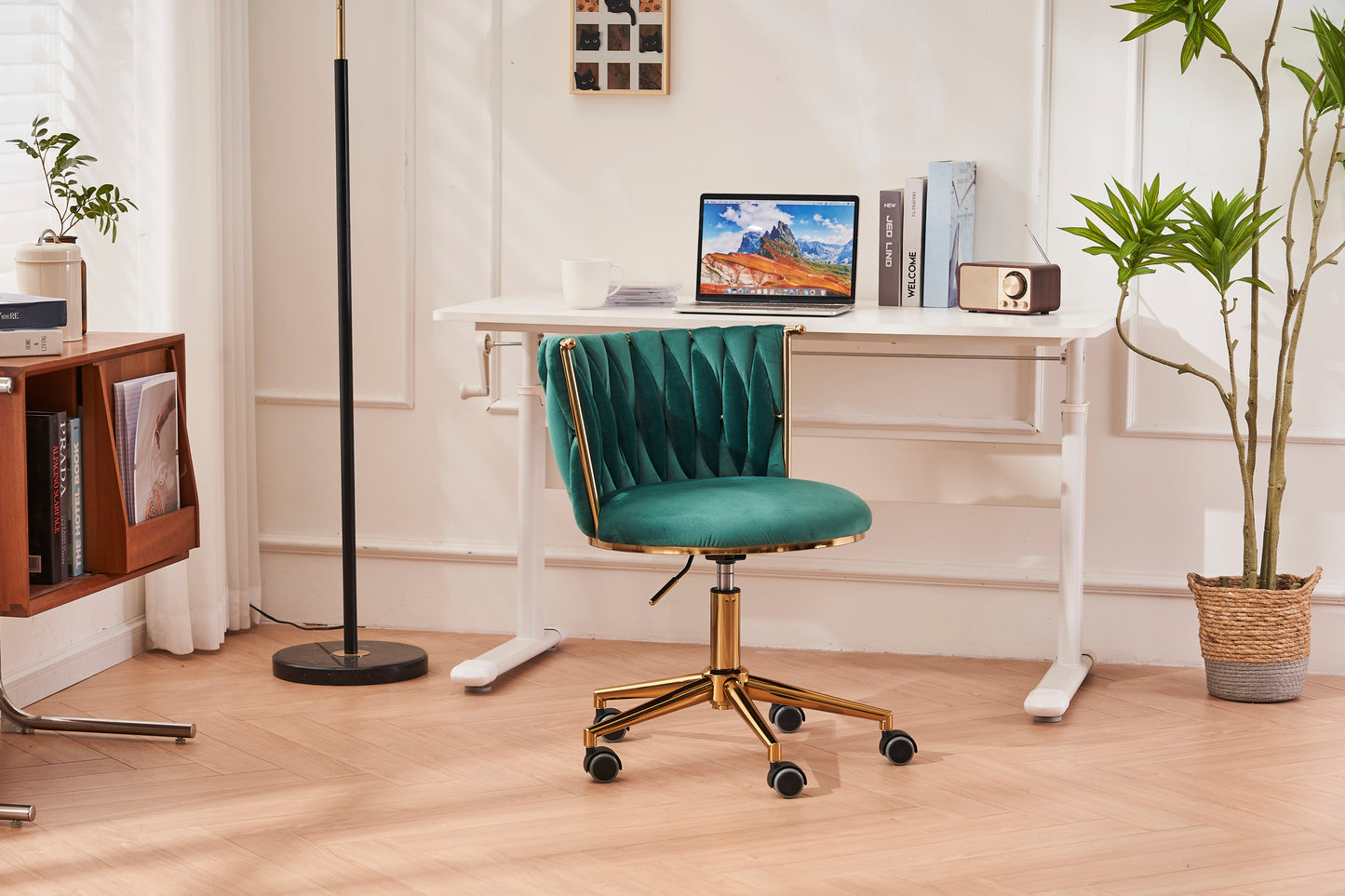 Emerald Ergonomic Office Desk Chair with Adjustable Swivel Wheels for Home and Study