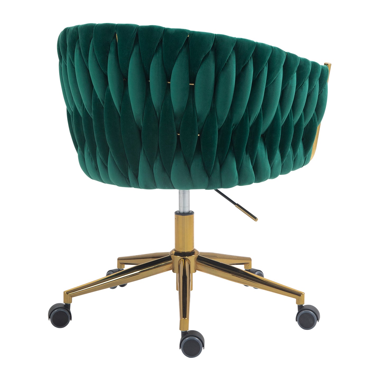 Hand-Woven Modern Design Office Chair with Wheels Height Adjustable 360 degree Swivel for Bedroom Living Room Green
