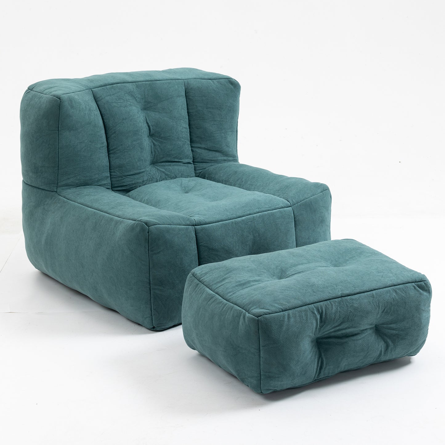 Memory Foam Bean Bag Chair with Ottoman for Adults and Kids, Soft Modern Sofa for Living Room and Bedroom