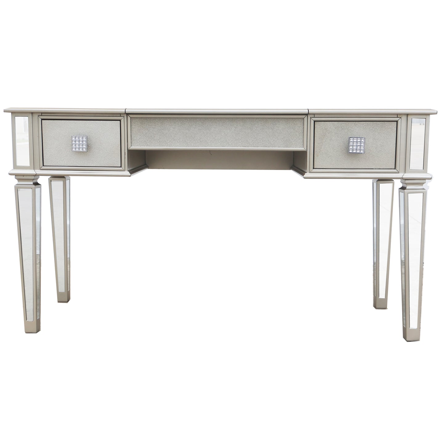 Mirrored Vanity Desk with Drawers and Stool, Flip Top Makeup Table Set for Bedroom, Stylish Dressing Table for Women and Girls