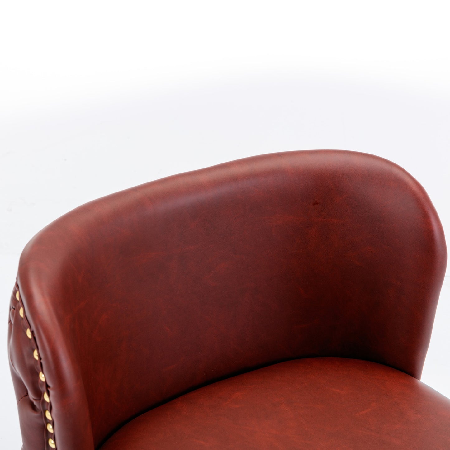 A&A Furniture,Swivel Barstools Adjusatble Seat Height, Modern PU Upholstered Bar Stools with the whole Back Tufted, for Home Pub and Kitchen Island(Wine Red, Burgundy, Set of 2)