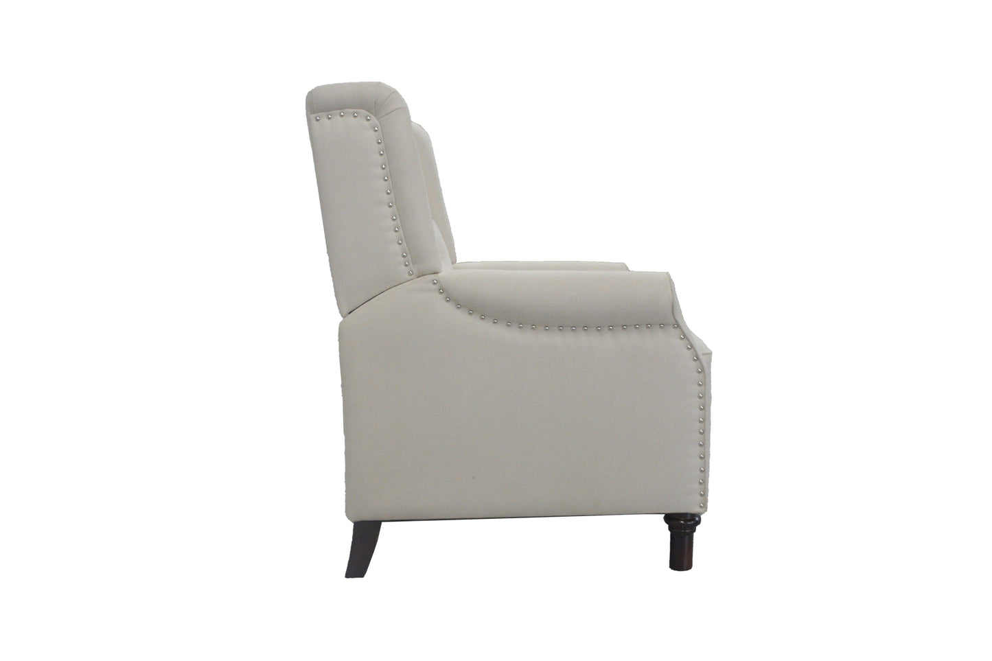 Modern Beige Reclining Armchair with Adjustable Back and Padded Cushion for Living Room and Bedroom