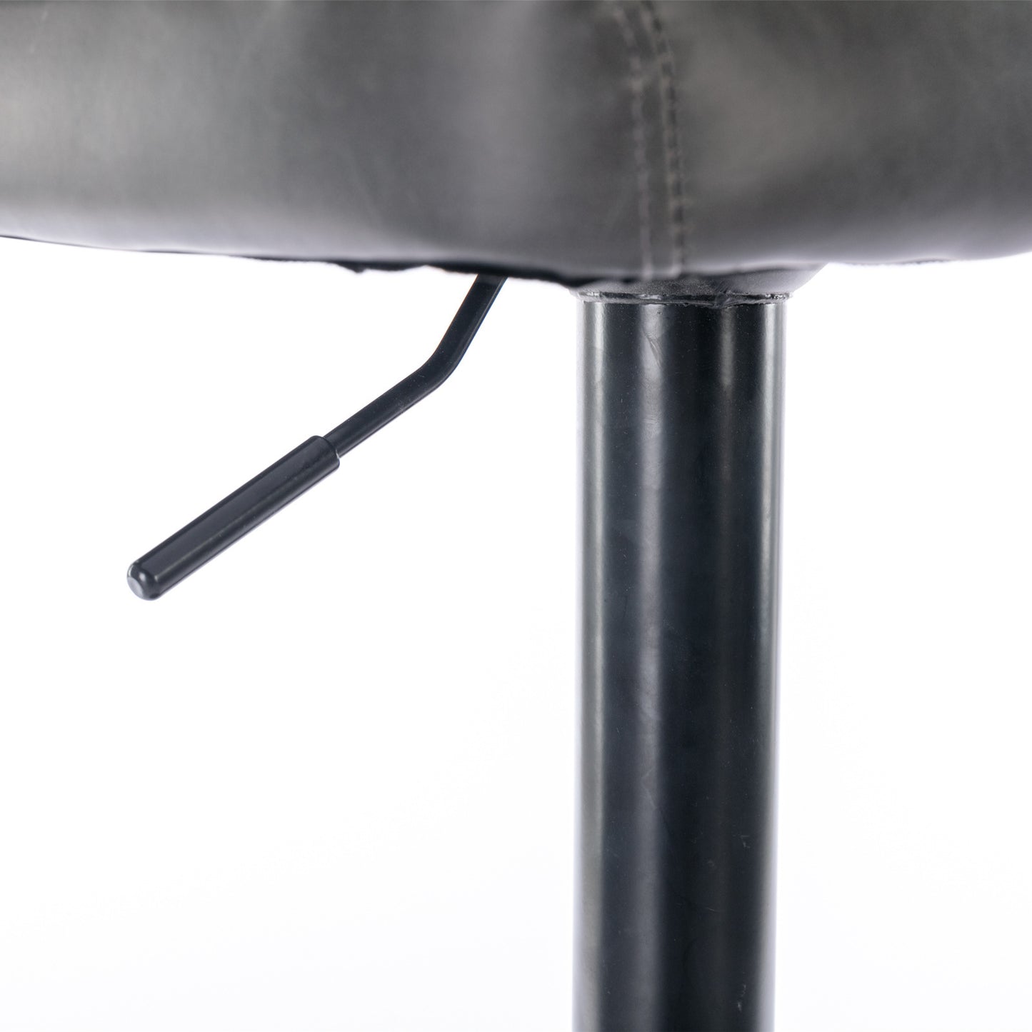 A&A Furniture,Swivel Barstools Adjusatble Seat Height, Modern PU Upholstered Bar Stools with the whole Back Tufted, for Home Pub and Kitchen Island(Dark Gray, Set of 2)