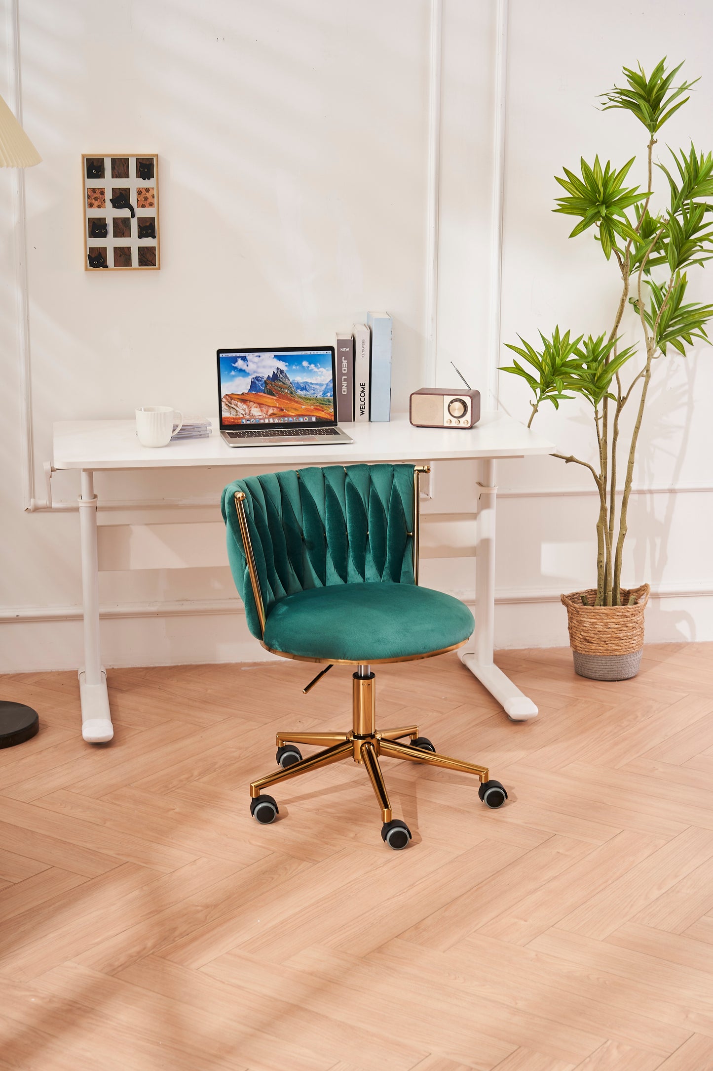 Emerald Ergonomic Office Desk Chair with Adjustable Swivel Wheels for Home and Study