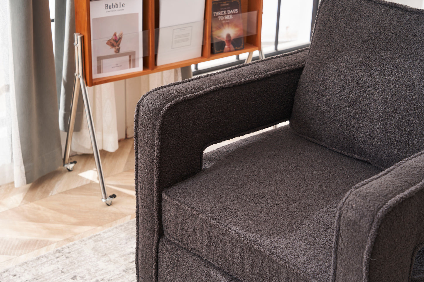 Modern 360 Degree Swivel Barrel Chair for Living Room Accent Small Armchair for Nursery Office Bedroom Hotel