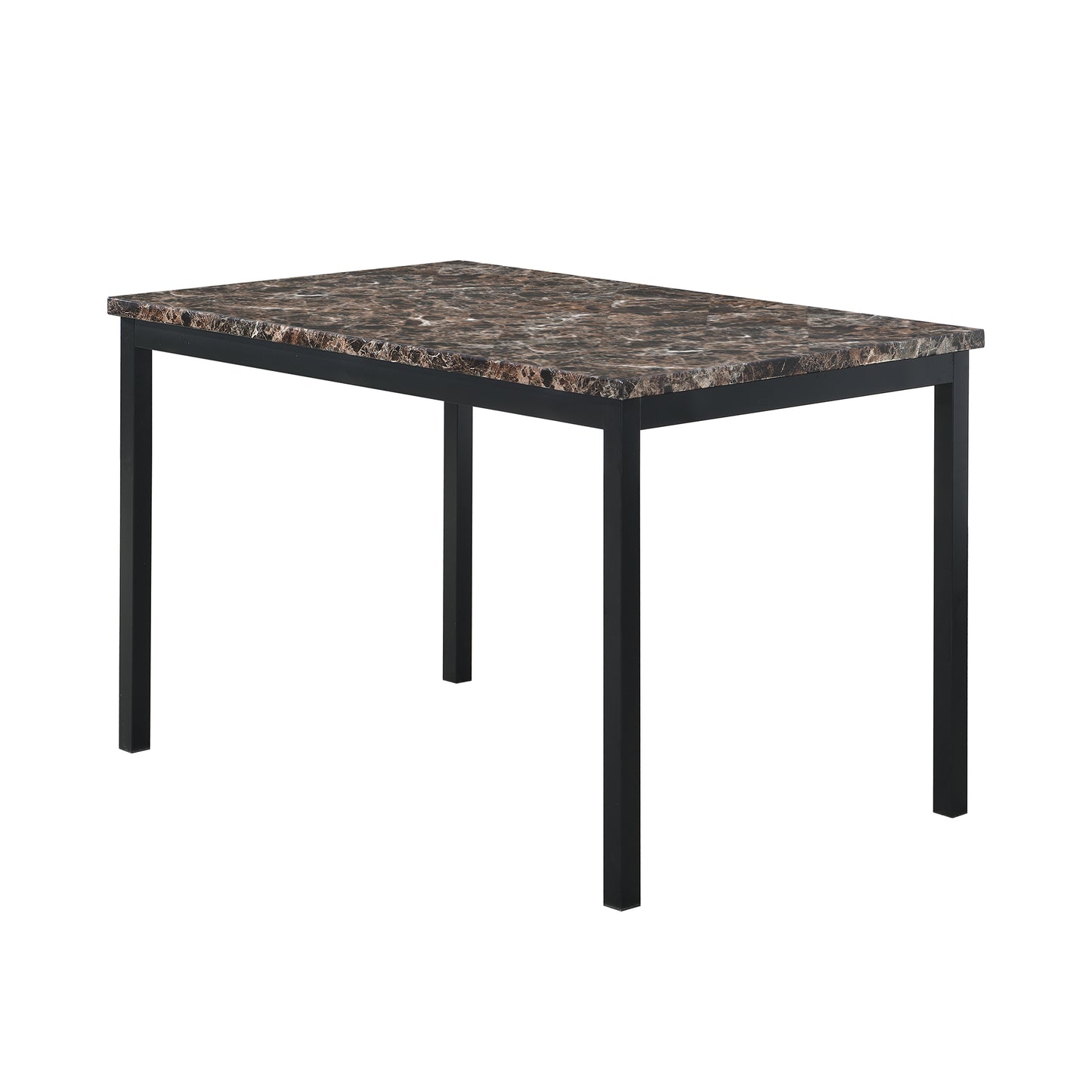 Faux Marble Top Metal Frame Dinette Table for Dining Room Kitchen Modern Design