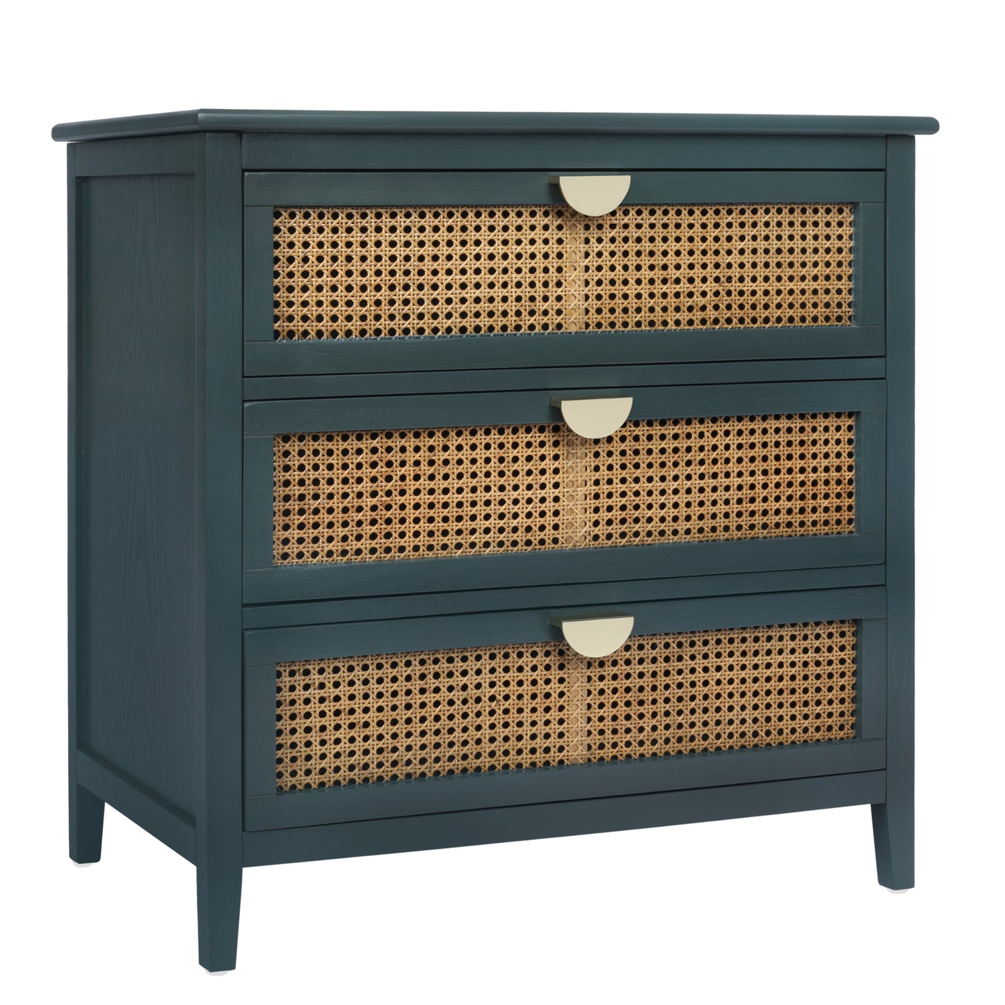 3 Drawer Cabinet with Natural Rattan Design, Stylish Storage Solution for Bedroom, Living Room, and Study Furniture