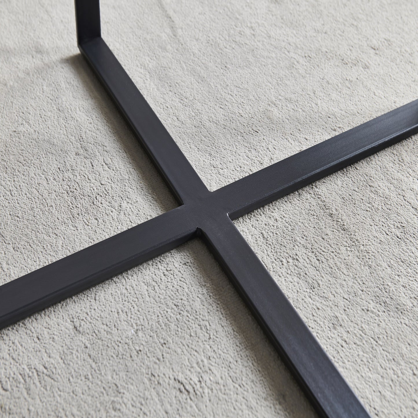 Minimalist Square Coffee Table Black Metal Frame Sintered Stone Top Modern Living Room Furniture