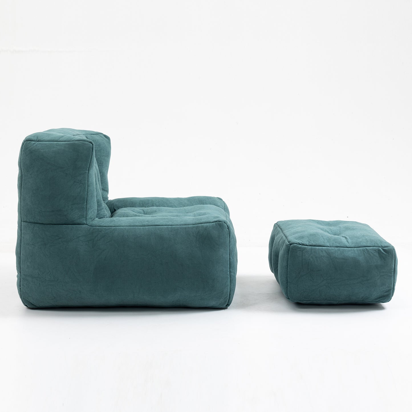 Memory Foam Bean Bag Chair with Ottoman for Adults and Kids, Soft Modern Sofa for Living Room and Bedroom