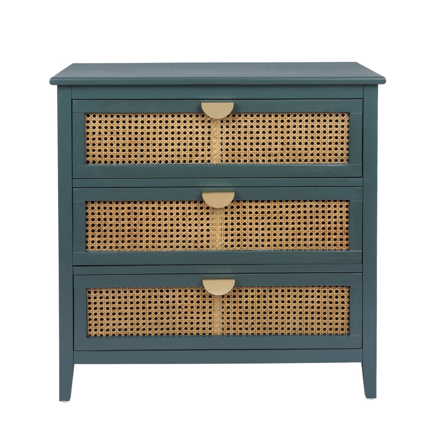 3 Drawer Cabinet with Natural Rattan Design, Stylish Storage Solution for Bedroom, Living Room, and Study Furniture